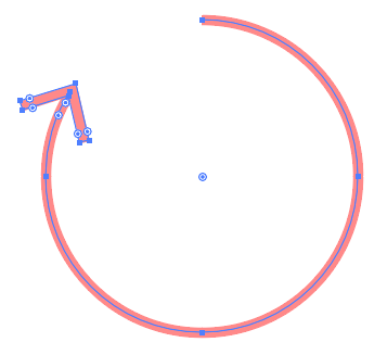 Illustratorの曲線矢印をアウトラインパス化