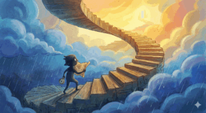 不登校の予兆サイン：お腹が痛いと訴える子供と、優しく見守る親のイラスト